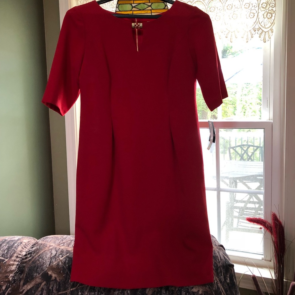 Form fitting red dress